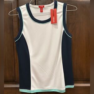 Izod Women's Navy and White Tank Top